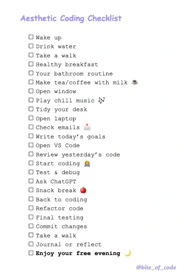 Aesthetic-Coding-Checklist